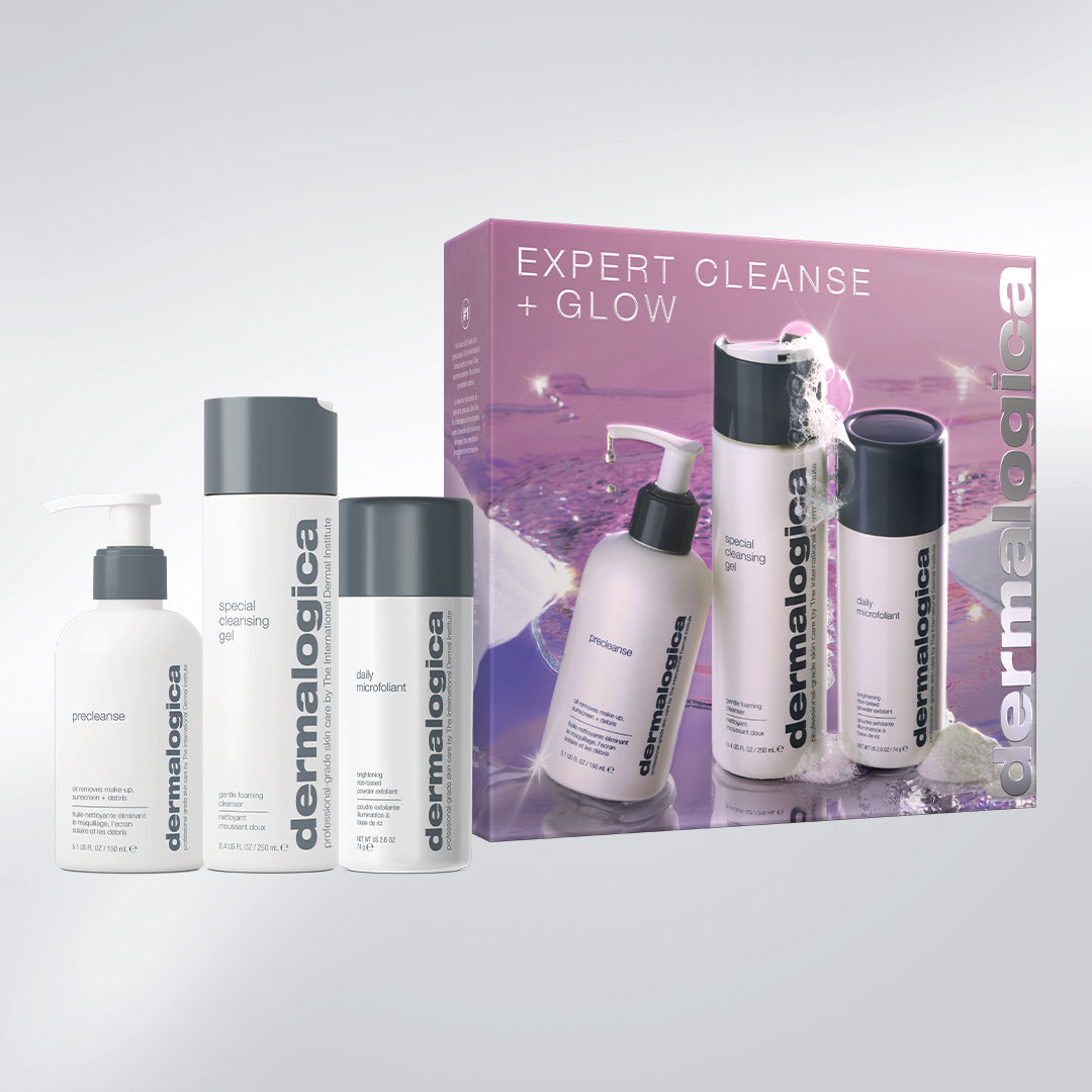 expert cleanse + glow giftset met PreCleanse, Special Cleansing Gel en Daily Microfoliant