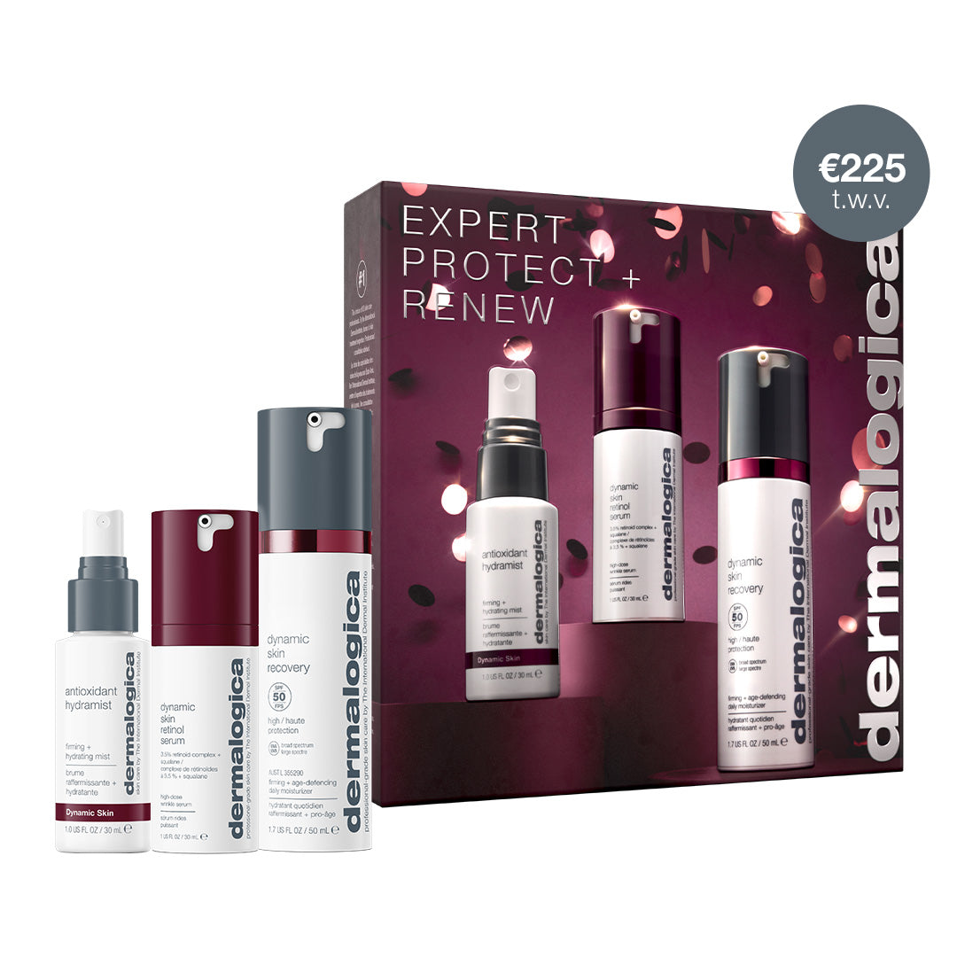 expert protect + renew giftset met Antioxidant HydraMist, Dynamic Skin Retinol Serum en Dynamic Skin Recovery SPF 50
